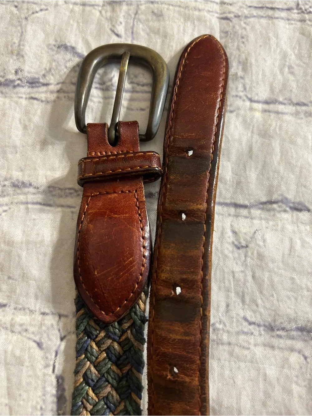 ZEP-PRO STEELERS USA BROWN & NAVY SIZE 40 BELT GENERAL LEATHER WEAVED BELT 42